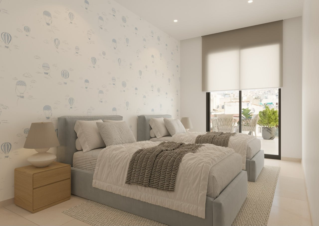 Dormitorio con vistas a las terrazas de Alicante — Prim 3