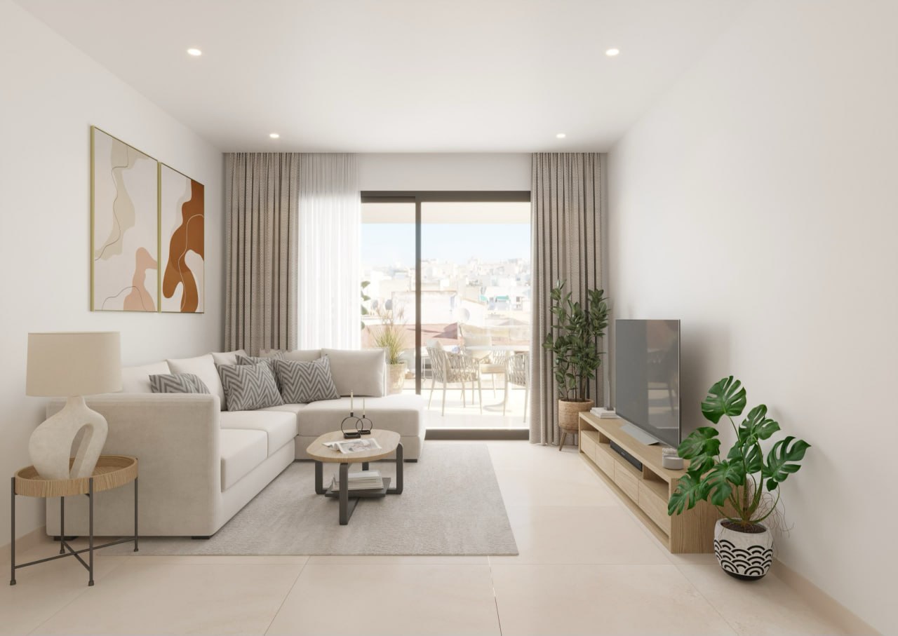 Sala de estar con acceso directo a terraza — Prim 3