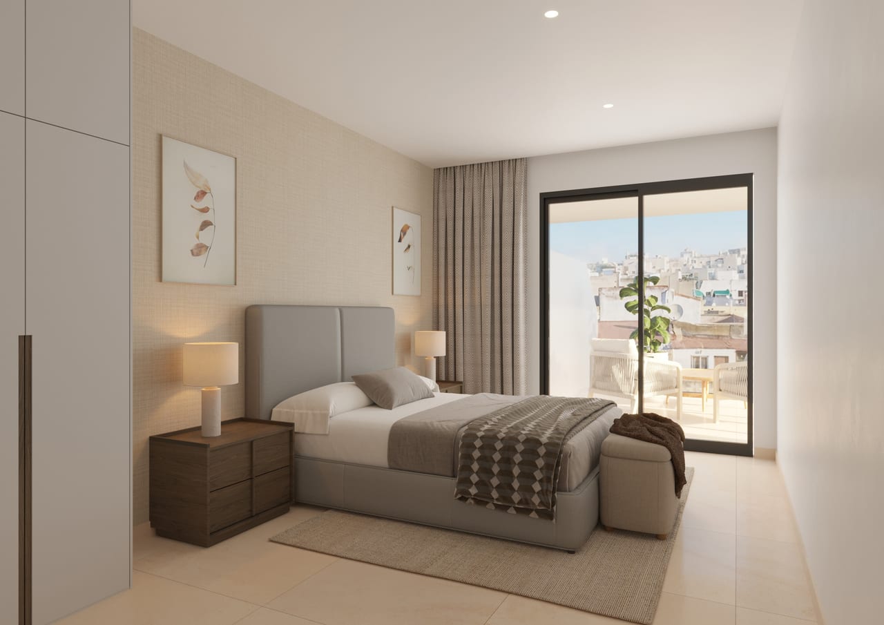 Dormitorio principal — apartamento de tres dormitorios, Prim 3